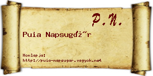 Puia Napsugár névjegykártya